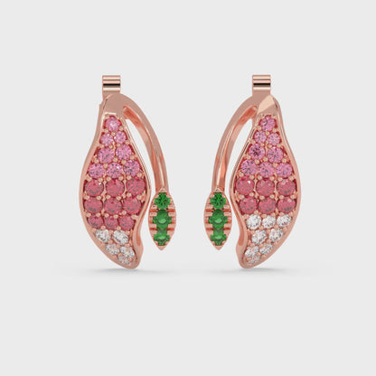 Pink Petal Gemstone Earrings