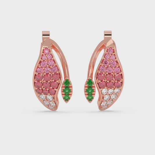 Pink Petal Gemstone Earrings