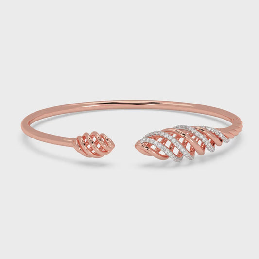 Leaf Tip Open Cuff Bangle