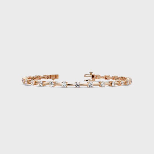 Round Diamond Station Bangle