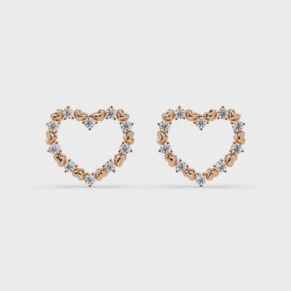 Heartbeat Diamond Frame Earrings