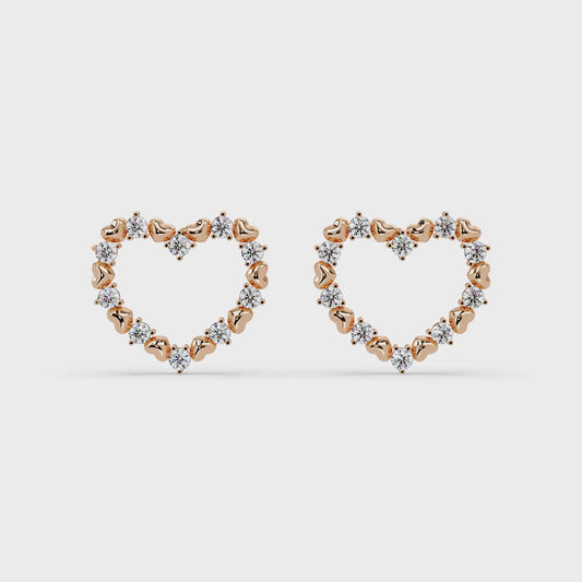 Heartbeat Diamond Frame Earrings