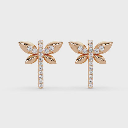 Pave Dragonfly Wing Earrings