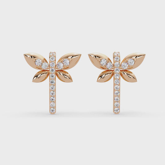 Pave Dragonfly Wing Earrings