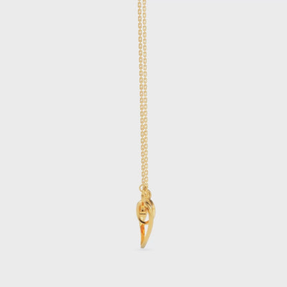 Heart Key Diamond Necklace