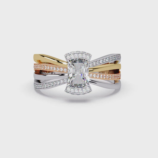 Radiant Tri Row Ring
