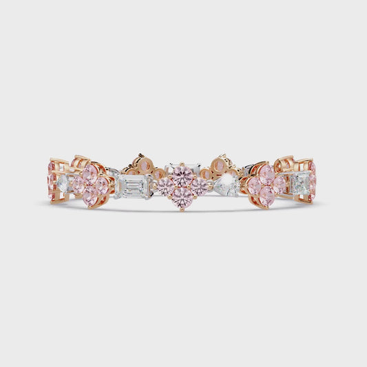 Rose Quatrefoil Cluster Bracelet