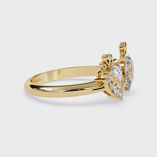 Twin Pear Open Ring