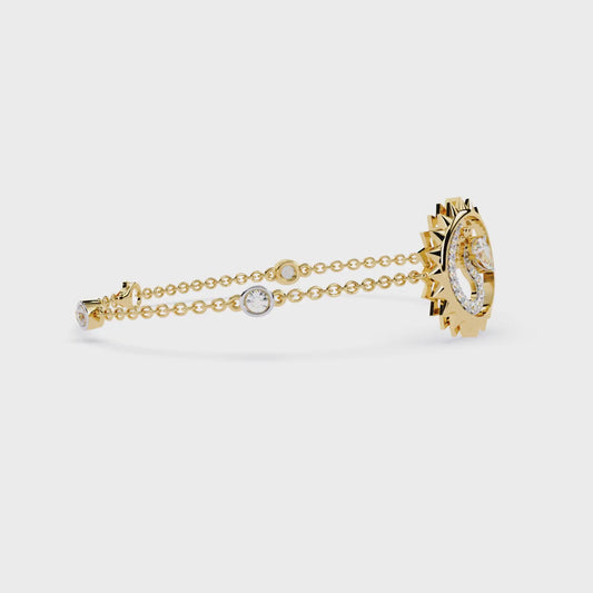 Sunburst Station Chain Bracelet