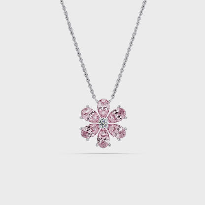 Pink Petal Flower Chain Pendant