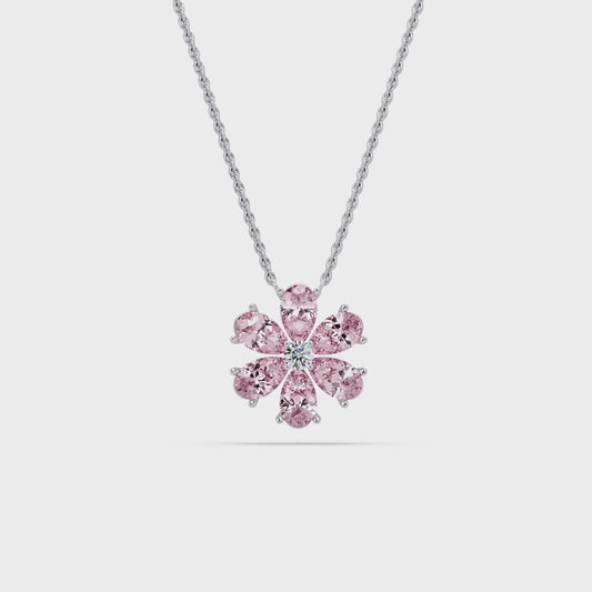 Pink Petal Flower Chain Pendant