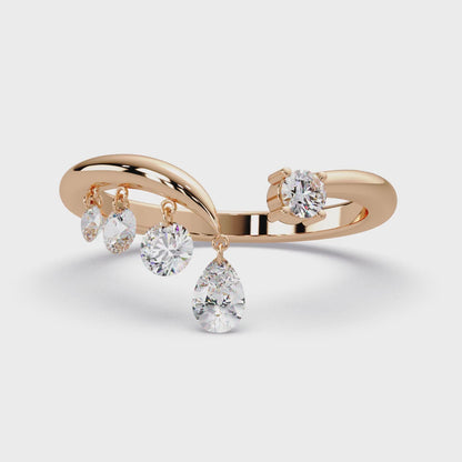 Hanging Diamond Drop Ring