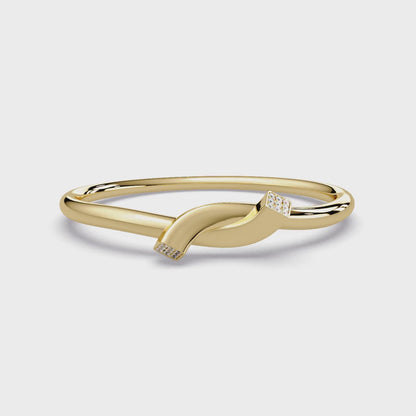 Folded Pave Accent Bangle