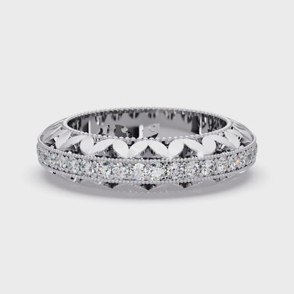 Milgrain Leaf Eternity Band