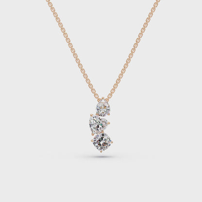 Graduated Trio Heart Chain Pendant