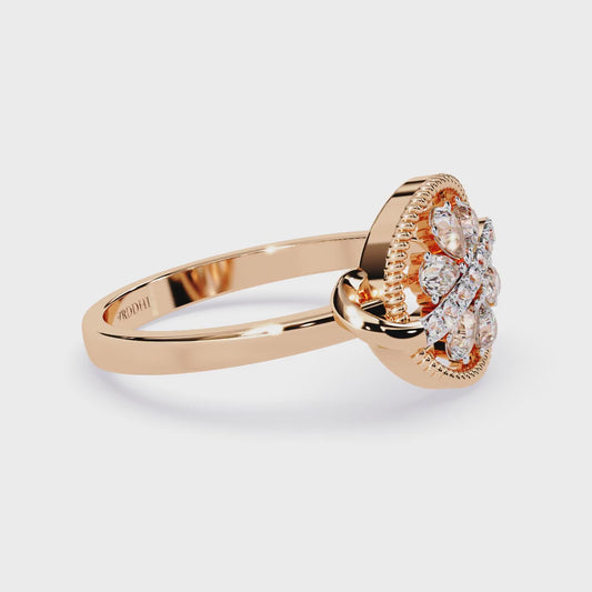 Roped Halo Blossom Ring