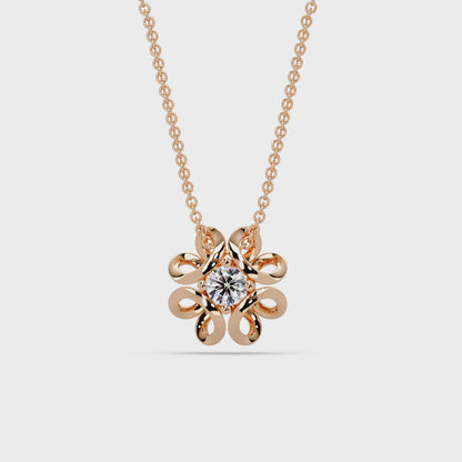 Ribbon Bloom Diamond Chain Pendant