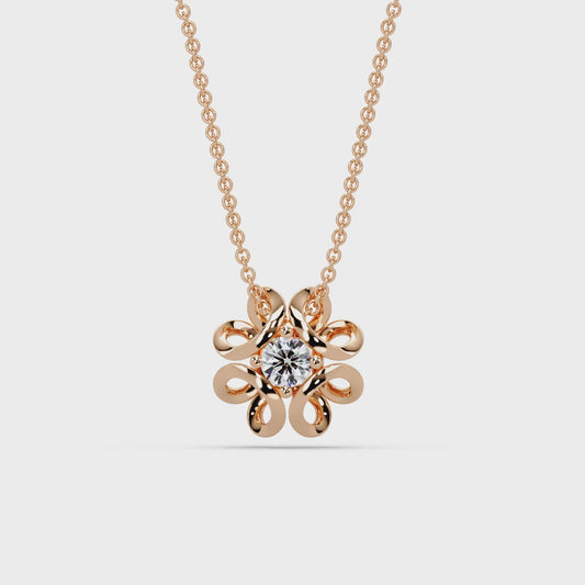 Ribbon Bloom Diamond Chain Pendant