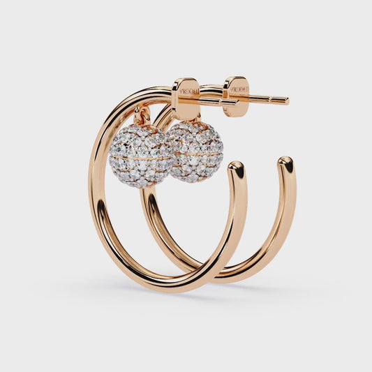 Pavé Sphere Hoop Earrings