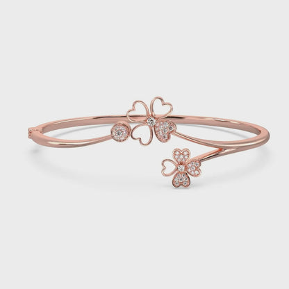 Petal Cluster Diamond Bangle