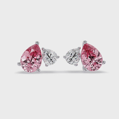 Pink Pear Pair Earrings