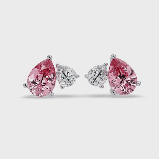 Pink Pear Pair Earrings