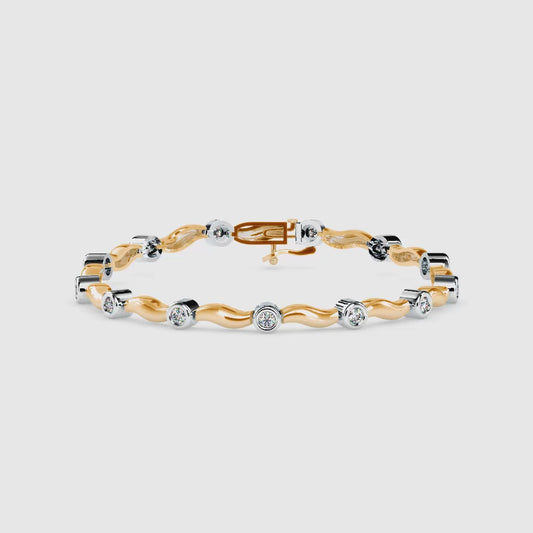 Wave Bezel Diamond Bracelet