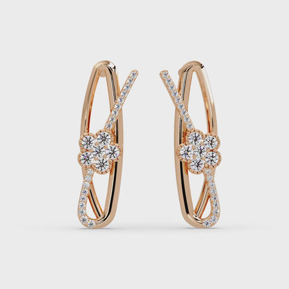 Spiralling Ribbon Solitaire Earrings