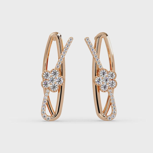 Spiralling Ribbon Solitaire Earrings
