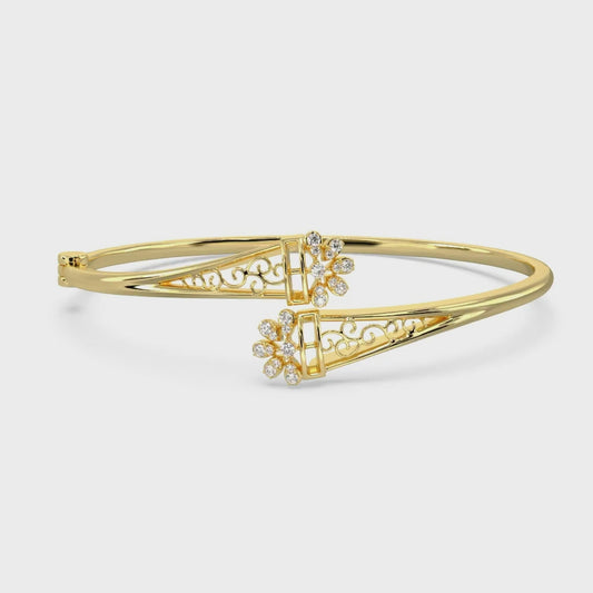 Filigree Bypass Diamond Bangle