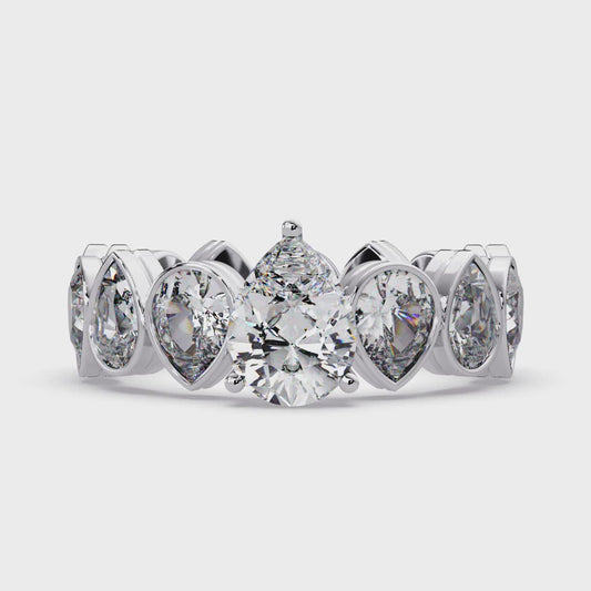 Pear Bezel Eternity Ring