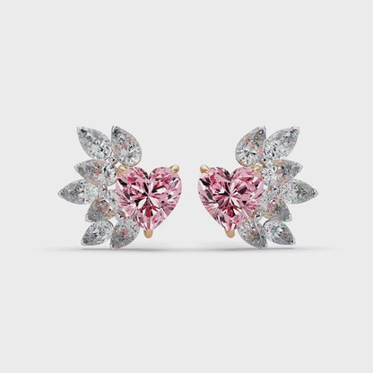 Blossoming Heart Diamond Earrings