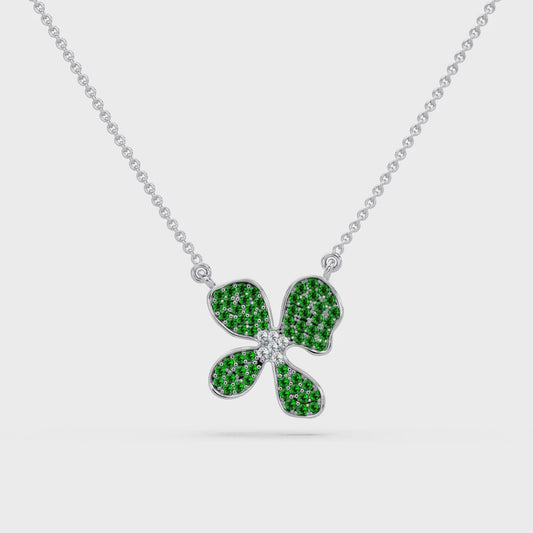 Verdant Bloom Flower Chain Pendant