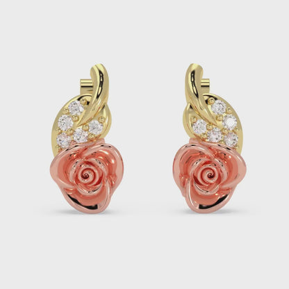 Rose Bloom Diamond Earrings
