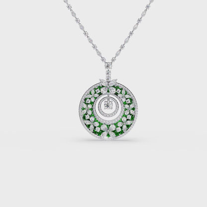 Celestial Wheel Mosaic Chain Pendant