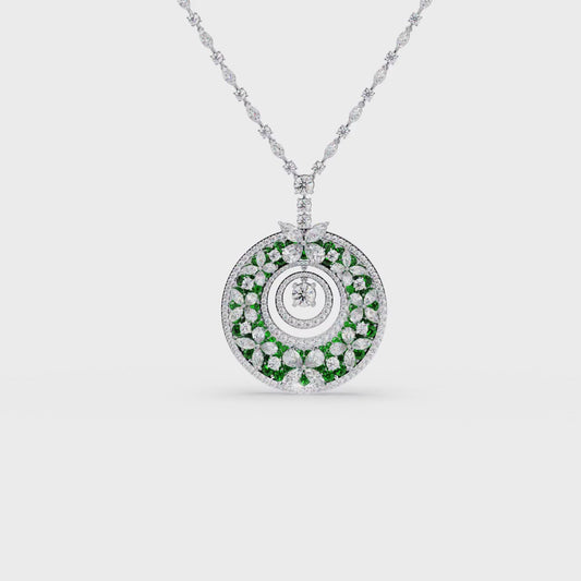 Celestial Wheel Mosaic Chain Pendant